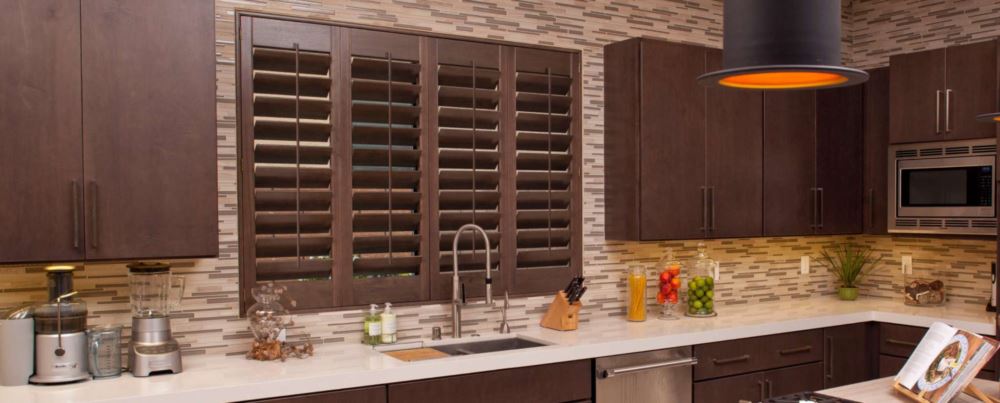 Ovation shutters in a kitchen